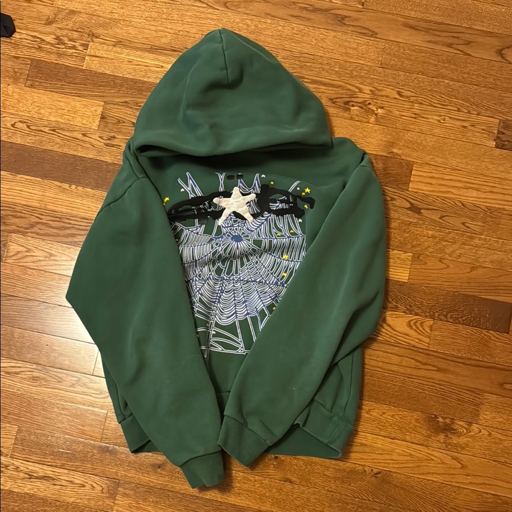 Green SP5DER hoodie